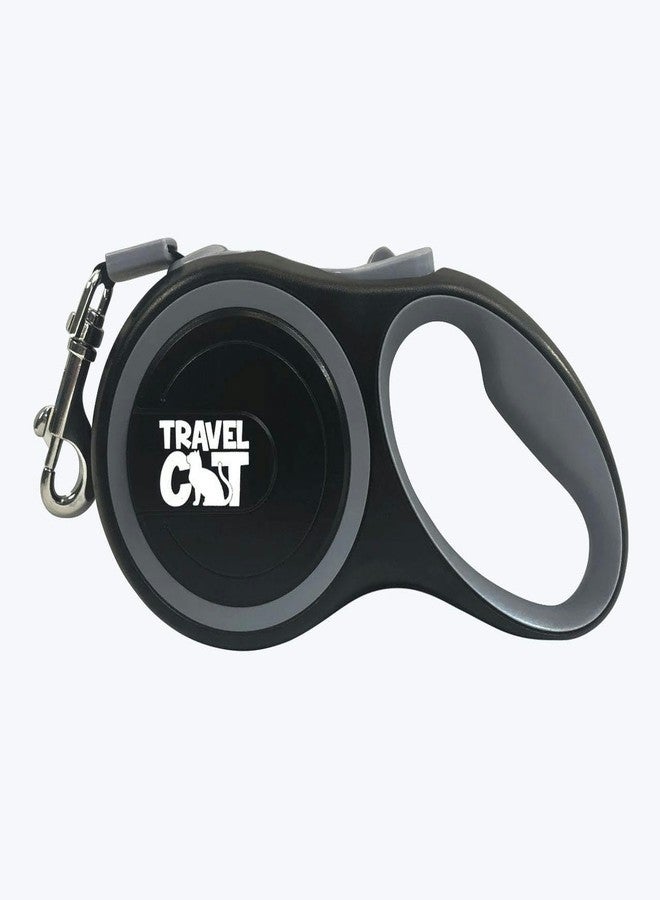 Your Cat Backpack Travel Cat Retractable Expandable Leash - Black 10 Ft Long Strong Tape, Release/Lock Button and Anti-Slip Handle for Small to Large Cats - Light Pet Leash for Walking, Training - Image 3